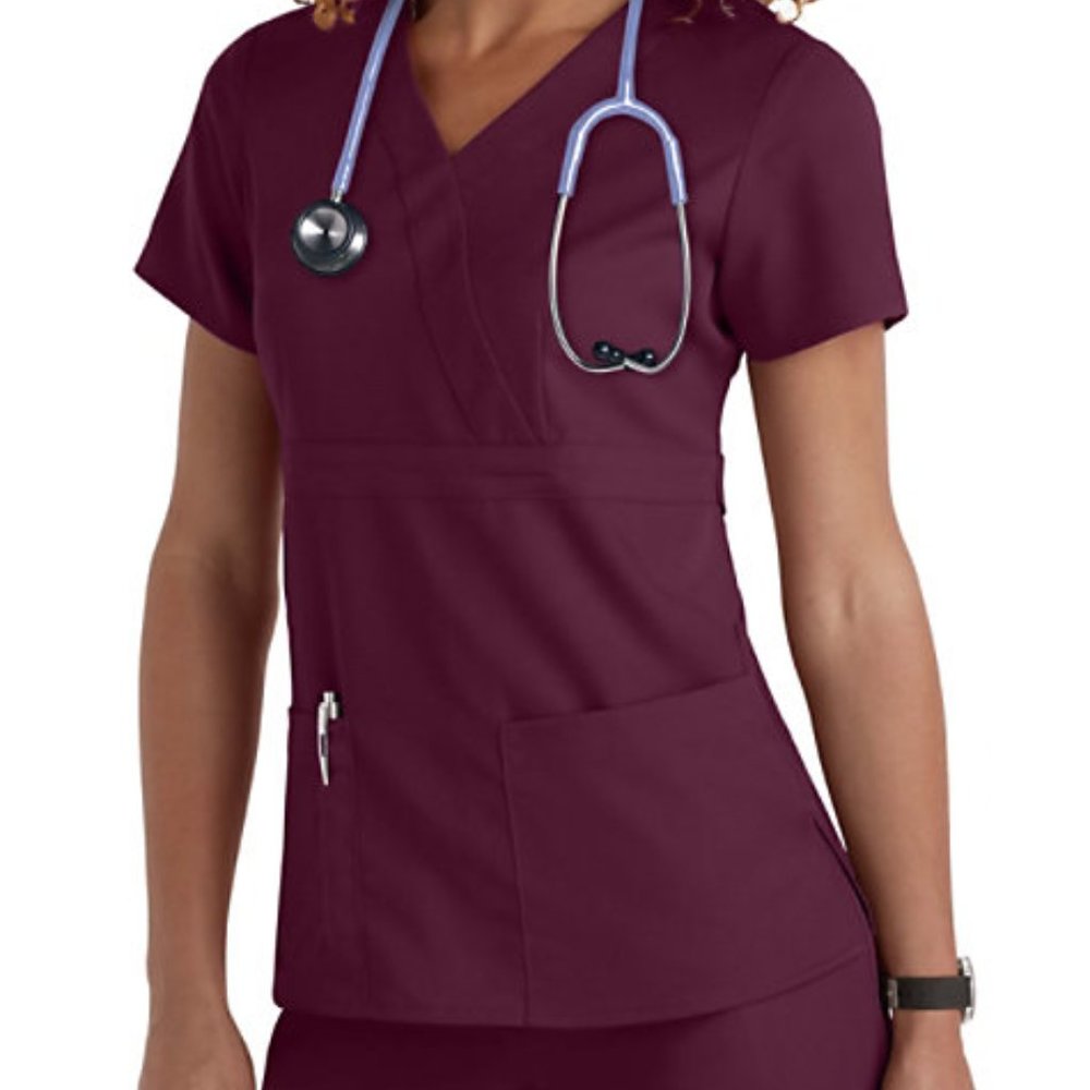 Wine Grey's Anatomy Scrub Set (Top and Bottoms)